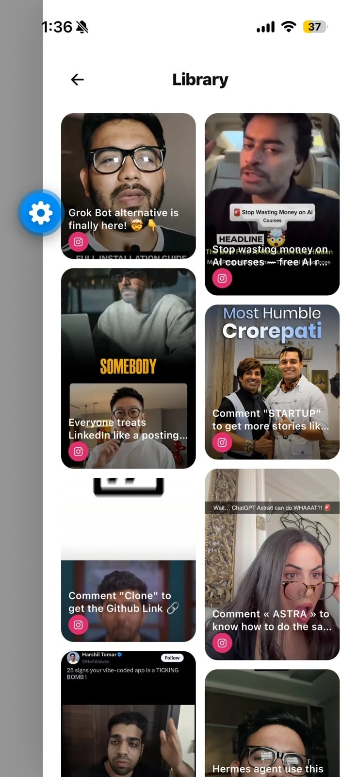 Vemio library grid filtered by platform